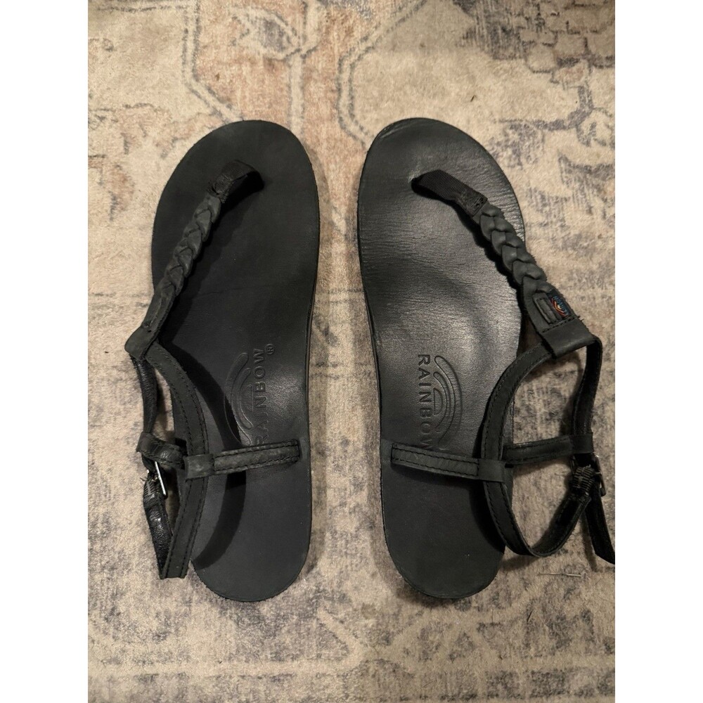 Rainbow Women's Leather Flip Flops Sandals, Size 8